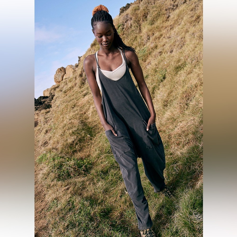 EUC free people hot shot onesie washed black